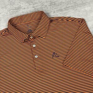 Rhoback Men XXL Performance Polo The Birdie Stripe Short Sleeve Blue Preppy EUC